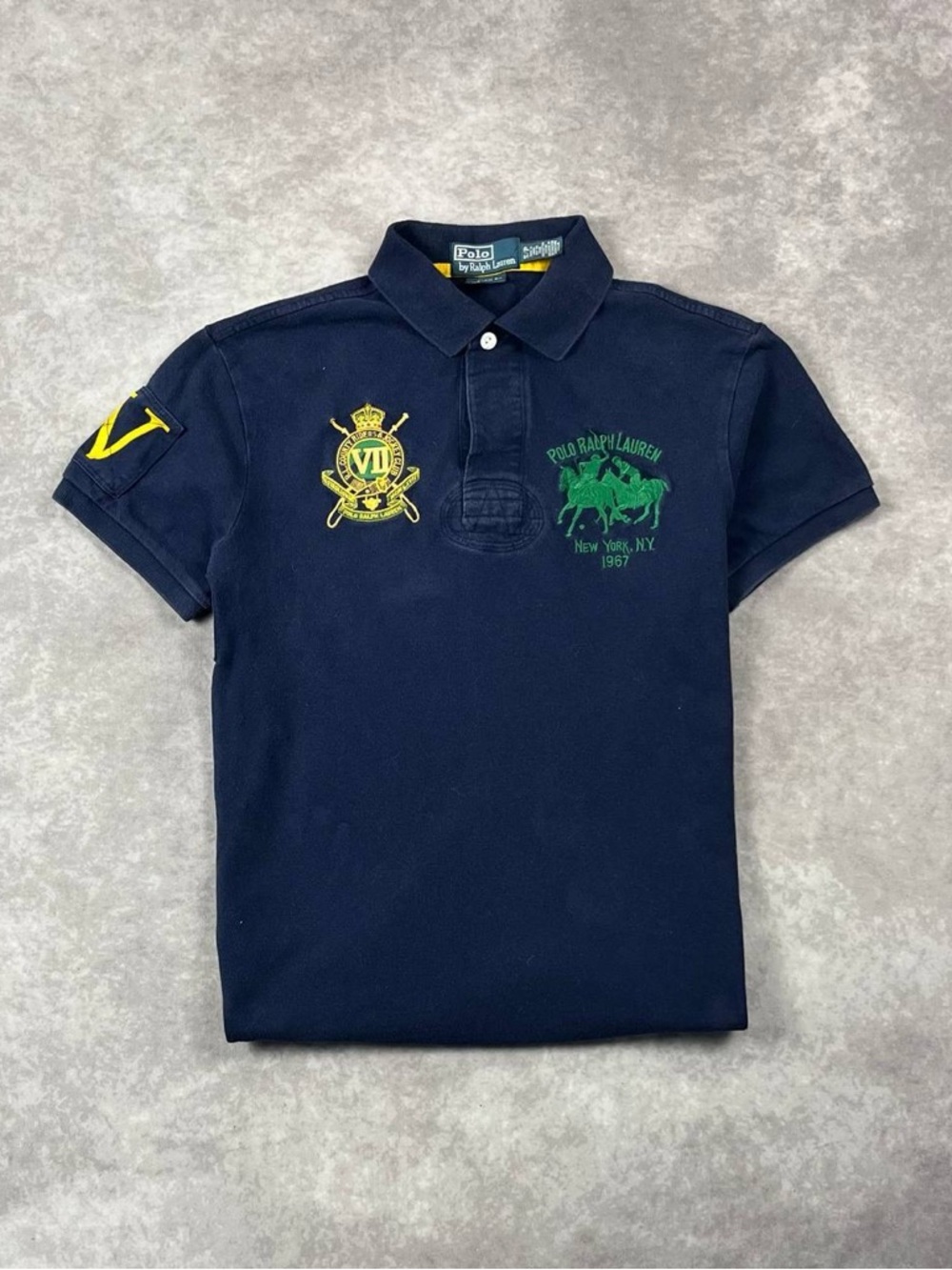 [281] Vintage Polo Ralph Lauren Big Logo Faded T-shirt Size S